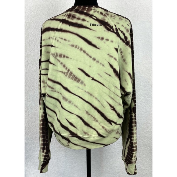 PROENZA SCHOULER • Mint/Brown White Label Modified Raglan Tie Dye Sweatshirt, XS - Picture 9 of 16
